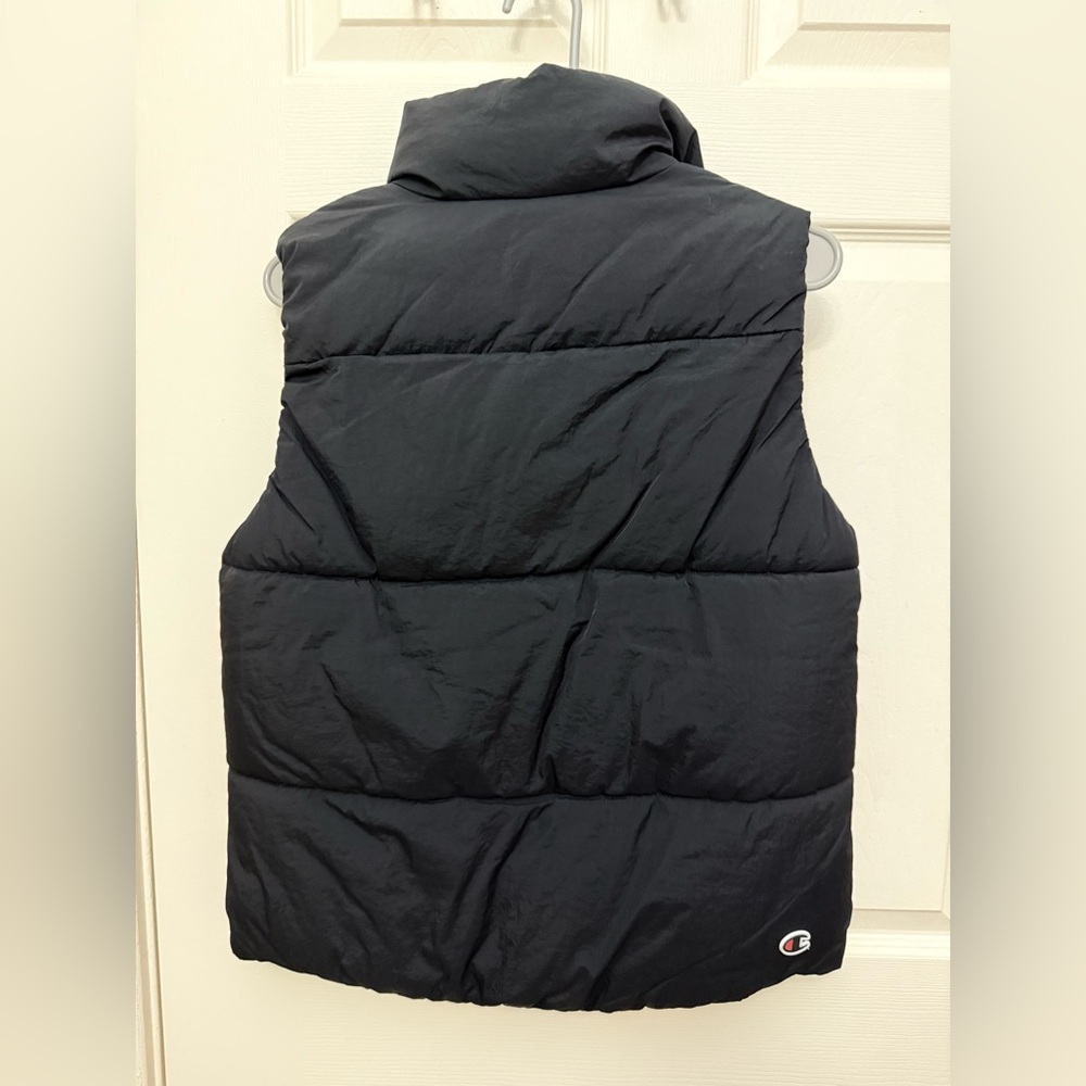 Champion Black Puffer Vest View 2